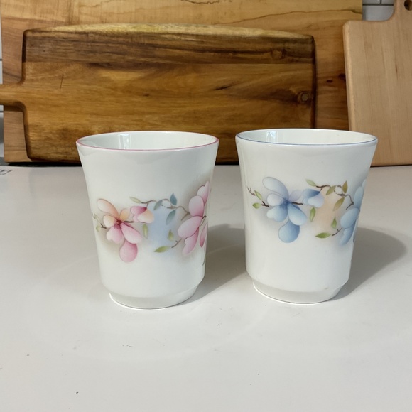 Set of 2 VTG Floral Fine Bone China Mug Jason Works Nanrich Pottery - Picture 3 of 8